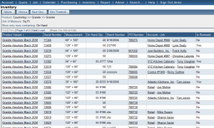 Granite Inventory details screenshot - Moraware JobTracker Granite Inventory details screenshot - Moraware JobTracker