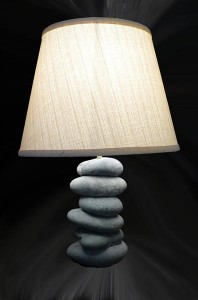 Blue Rock stone lamp