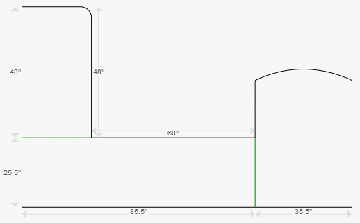 Show seam measurements on slab layout