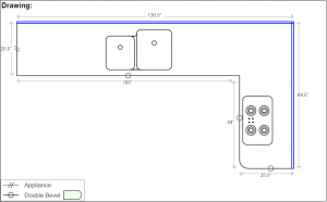 L-shape countertop layout