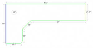 inside diagonal dimensions