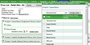 Assign colors to price group