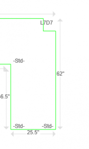 7" by 7" notch 