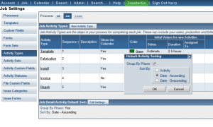 Default Activity Sorting