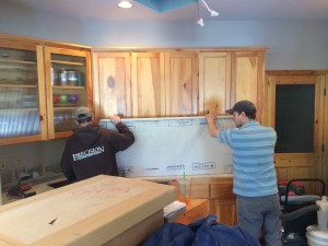 Harry's countertop being installed