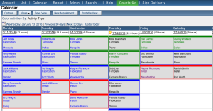 Monthly overview calendar