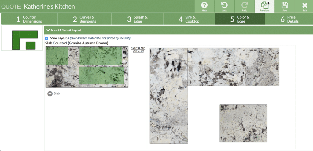 Countertop Slab Layout