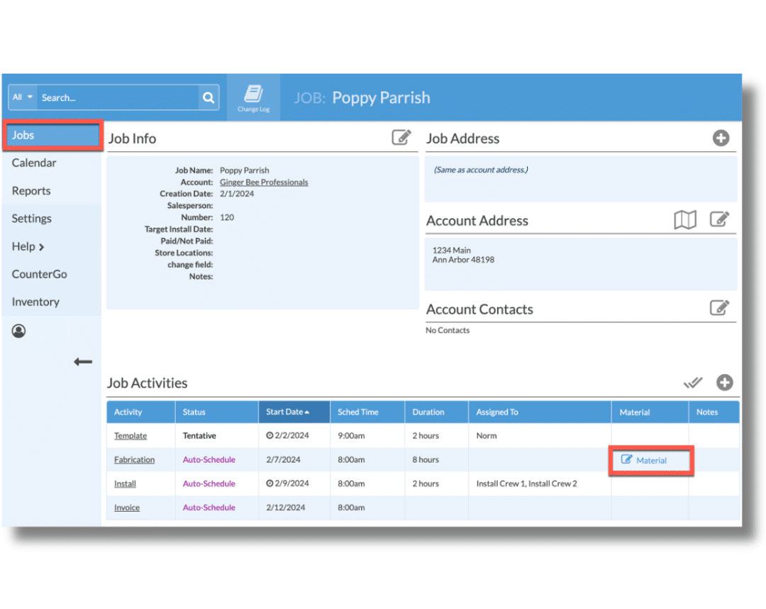 Manage slab inventory in Systemize